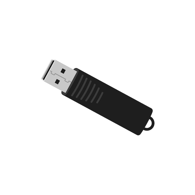 Vector plano USB aislado en fondo blanco Elemento para el concepto de oficina de Back to school