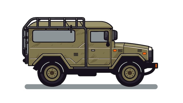 Vector plano de un vehículo militar