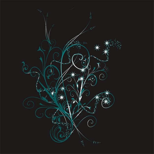 Vector Planta Adorno Tema Negro Verde