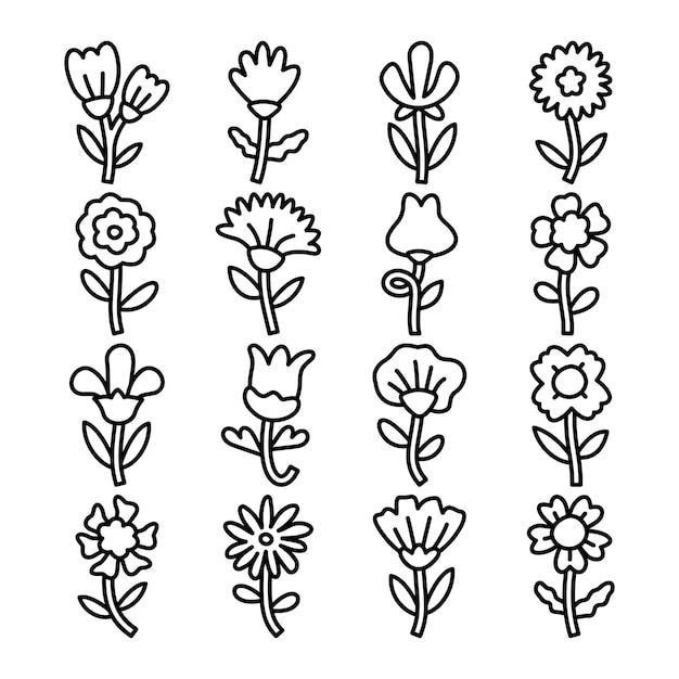 vector de la planta y el icono de la flor