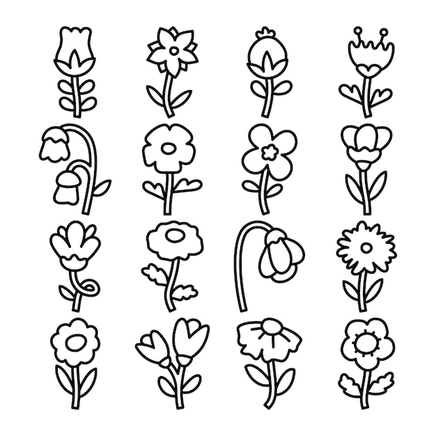 vector de la planta y el icono de la flor