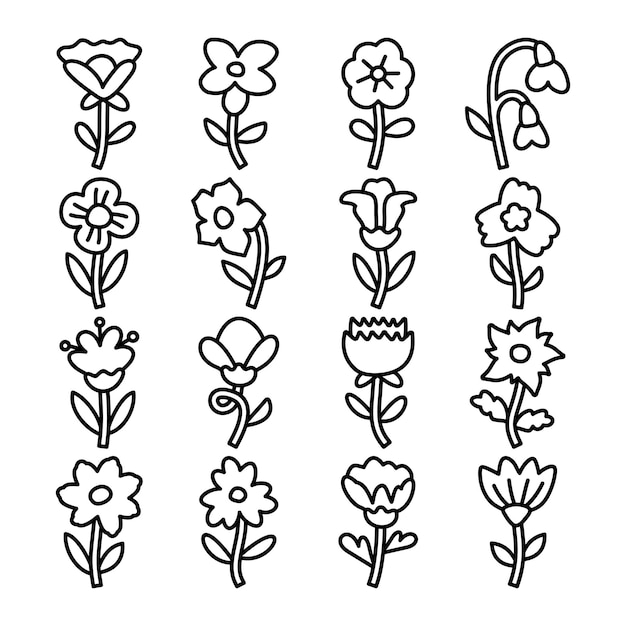 vector de la planta y el icono de la flor