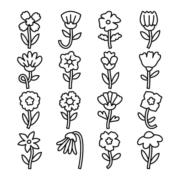 vector de la planta y el icono de la flor