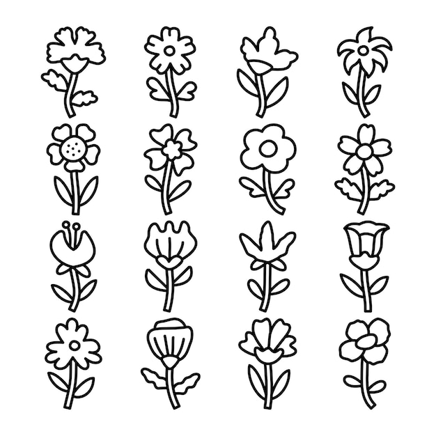 vector de la planta y el icono de la flor