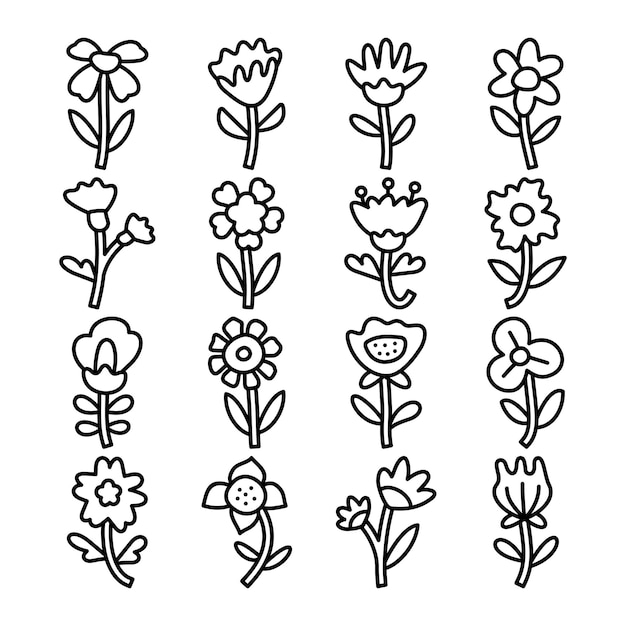 vector de la planta y el icono de la flor