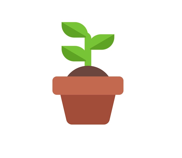 Vector de planta en maceta Emoticon aislado Icono de planta en maceta
