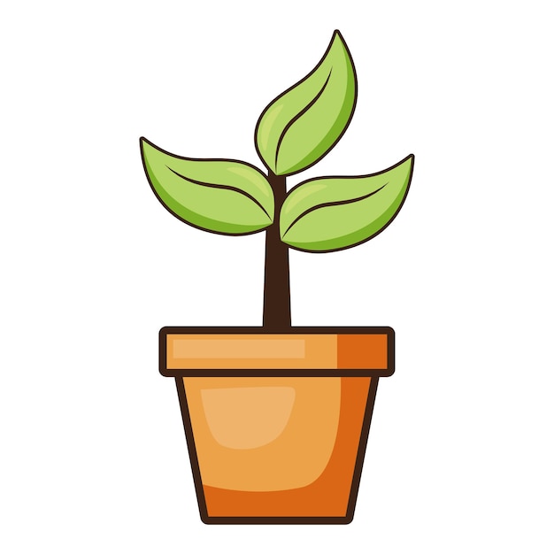 Vector planta en maceta vector icono diseño colorido plano icono