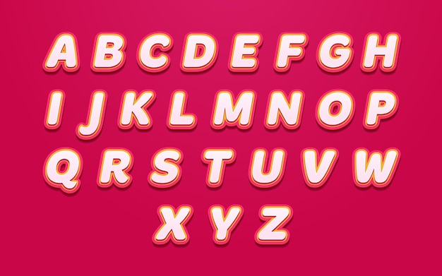 Vector de plantilla de alfabeto de tipografía roja