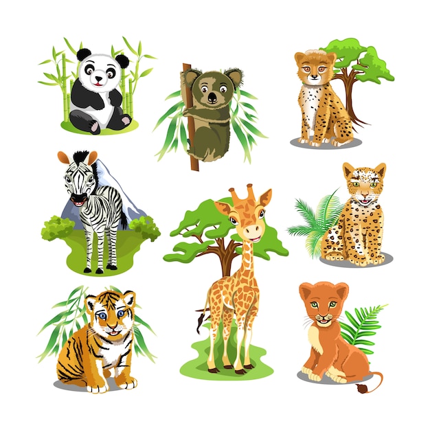 Vector vector de plantilla animal lindo 3d