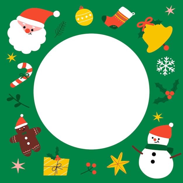 Vector de plantilla de anuncios sociales de Navidad redonda