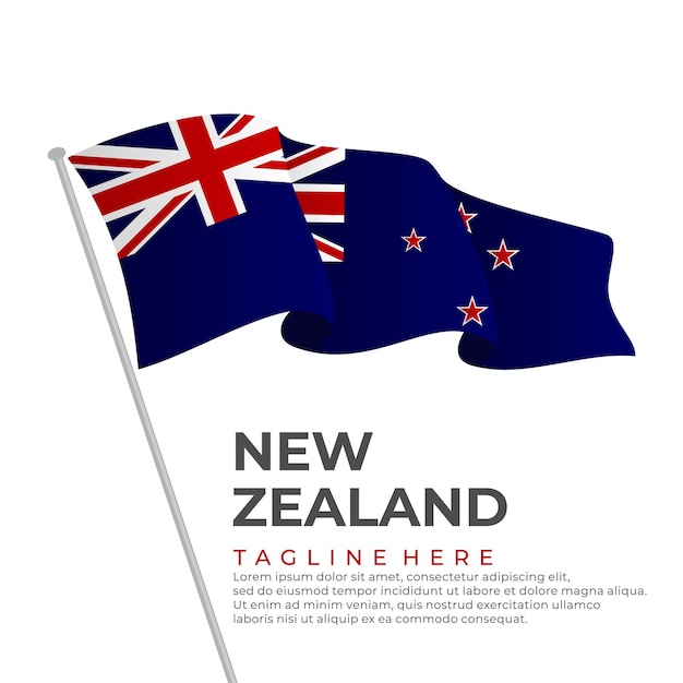 Vector de plantilla Bandera de Nueva Zelanda diseño moderno