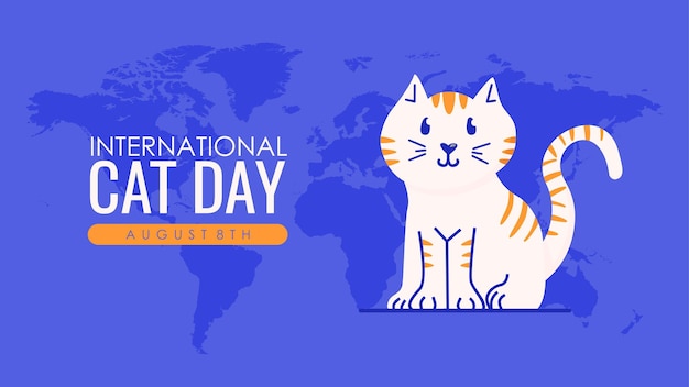 Vector de plantilla de banner de día internacional del gato