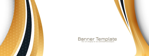 Vector de plantilla de banner de diseño de estilo de onda dorada abstracta