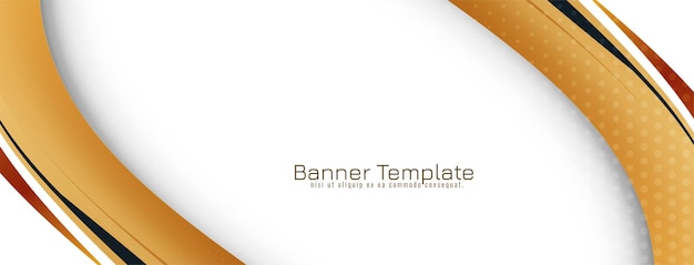 Vector de plantilla de banner de diseño de estilo de onda dorada abstracta