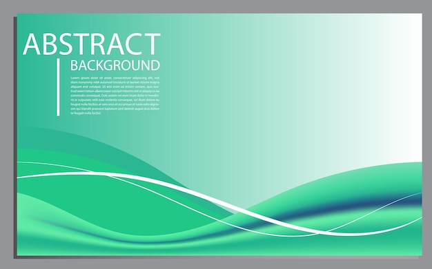 Vector de plantilla de banner de diseño de onda de malla de degradado verde suave de fondo abstracto