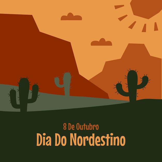 Vector vector de plantilla de cartel de diseño plano dia do nordestion