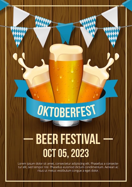 Vector de plantilla de cartel de oktoberfest