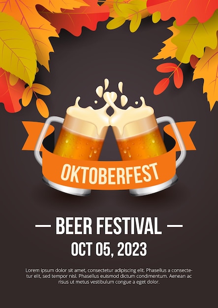 Vector de plantilla de cartel de Oktoberfest