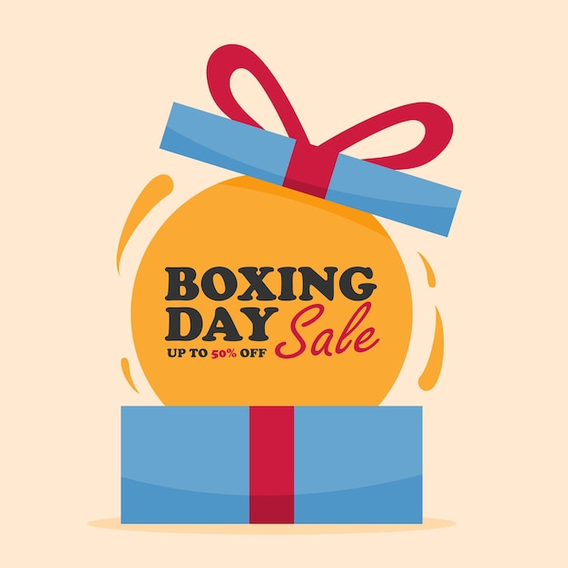 vector de plantilla de cartel de venta de día de boxeo plano