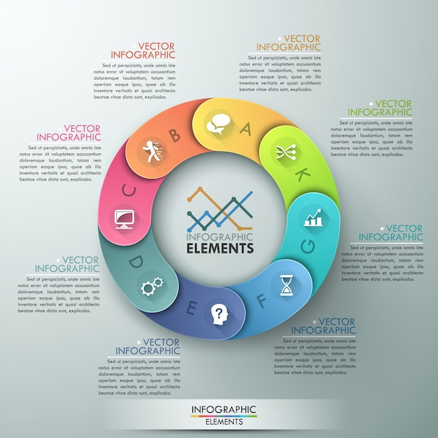 Vector plantilla de ciclo para infografía