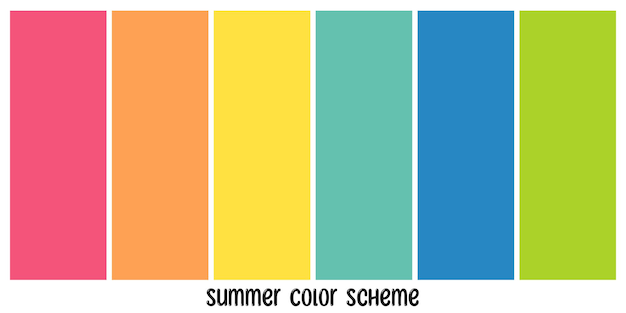 Vector de plantilla de conjunto de paleta de colores de verano