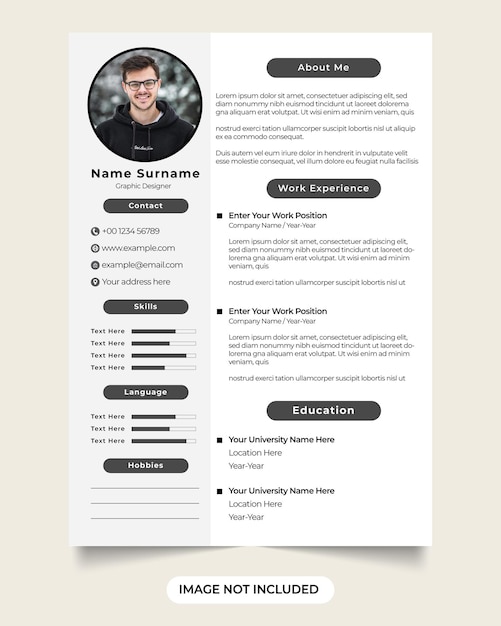 Vector de plantilla de currículum profesional editable para profesionales y ejecutivos