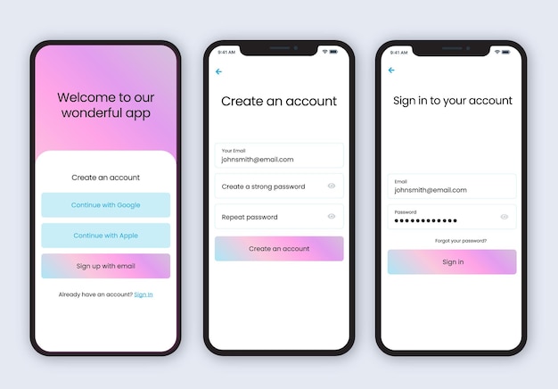 Vector de plantilla de diseño de aplicaciones móviles. wireframes ux diseño de interfaz de usuario para compras, venta minorista y negocios