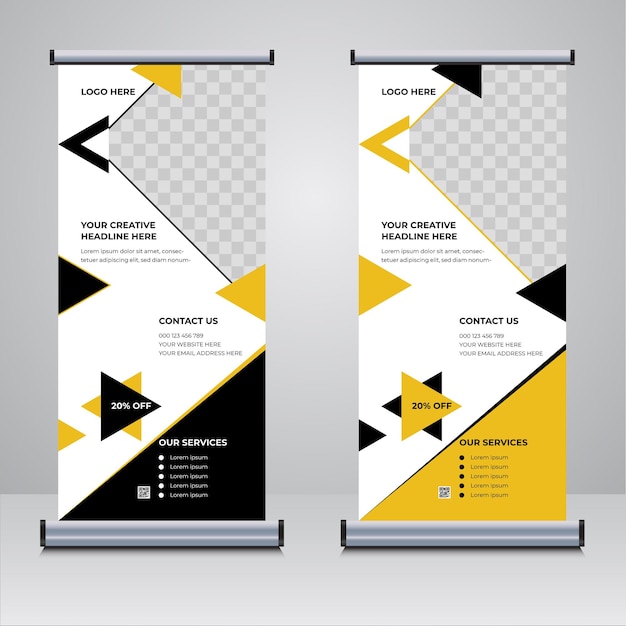 Vector de plantilla de diseño de banner enrollable de agencia de negocios