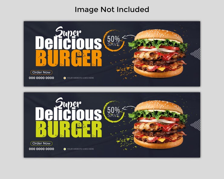 vector de plantilla de diseño de banner de portada de facebook de comida moderna
