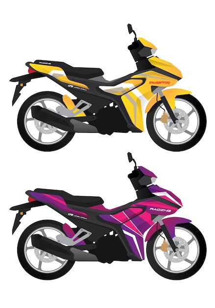 Vector de plantilla de diseño de calcomanías para motocicletas deportivas