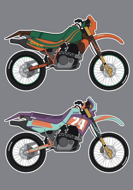Vector de plantilla de diseño de calcomanías para motocicletas deportivas