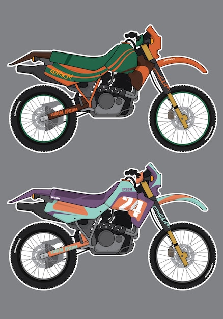 Vector vector de plantilla de diseño de calcomanías para motocicletas deportivas