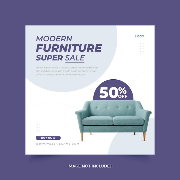 Vector plantilla y diseño de carteles de redes sociales de publicidad de muebles gratis
