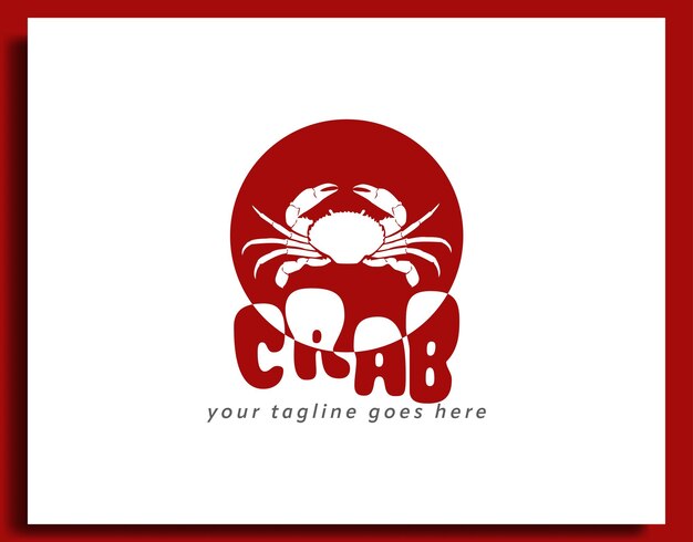 Vector de plantilla de diseño de club de comida de diseño de logotipo de cangrejo