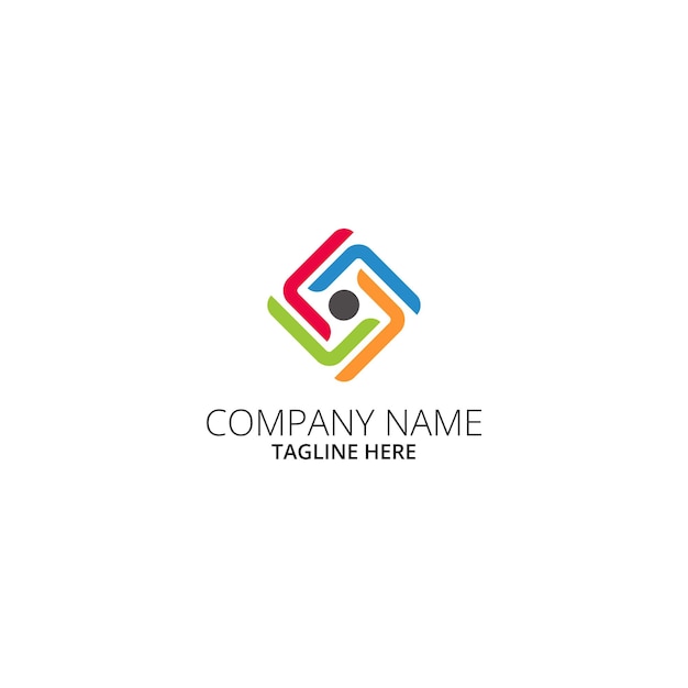 Vector de plantilla de diseño colorido del logotipo de la fundación. Vector de plantilla de logotipo comunitario.