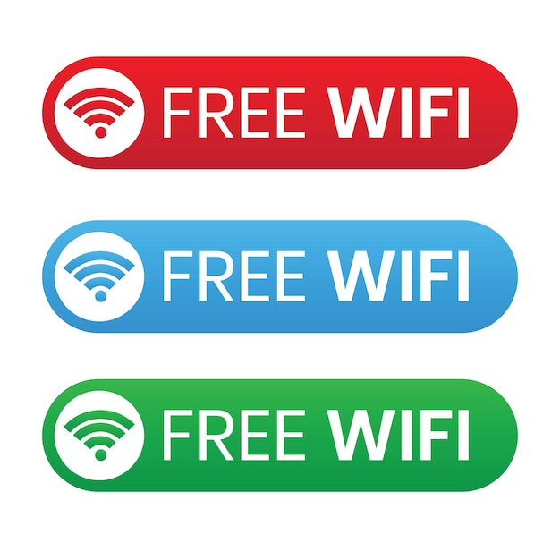 Vector de plantilla de diseño del conjunto de elementos de etiqueta de zona wifi