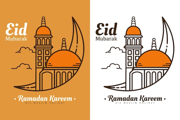 Vector de plantilla de diseño de eid mubarak ramadan