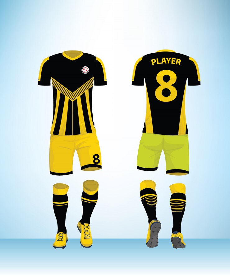 Vector vector de plantilla de diseño de fútbol uniforme