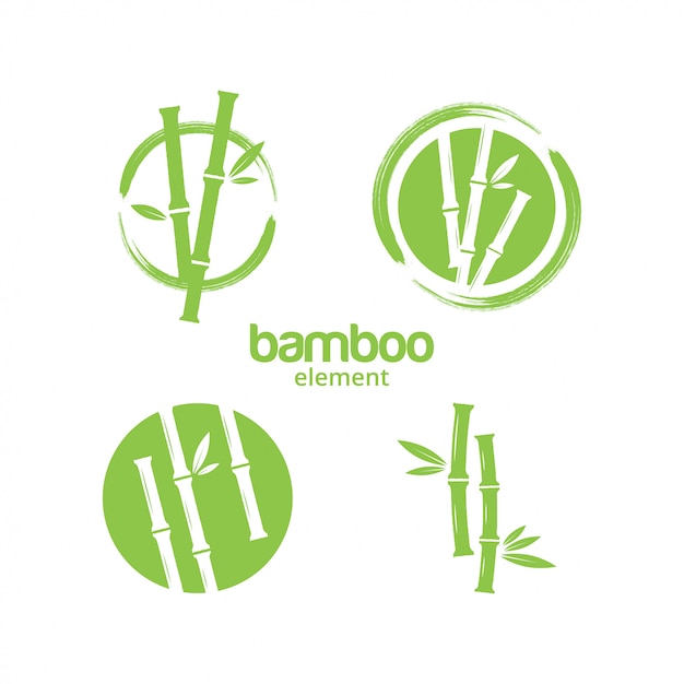 Vector de plantilla de diseño gráfico de bambú verde