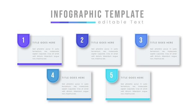 Vector de plantilla de diseño gráfico de información empresarial colorido con iconos y opciones o pasos. se puede utilizar para diagramas de procesos, presentaciones, diseño de flujo de trabajo, pancartas, diagramas de flujo, gráficos de información