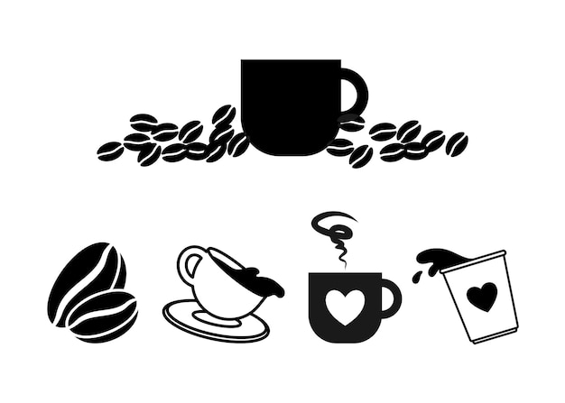 Vector de plantilla de diseño de icono de café aislado