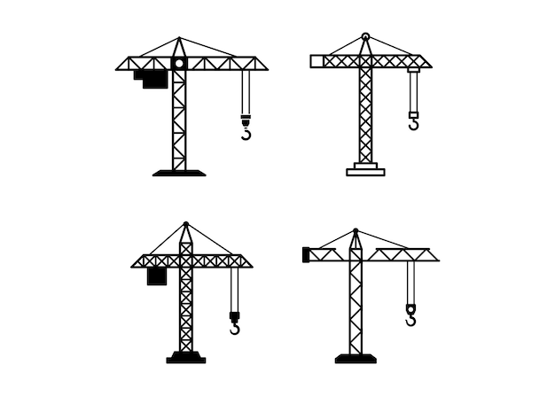 Vector de plantilla de diseño de icono de grúa aislado