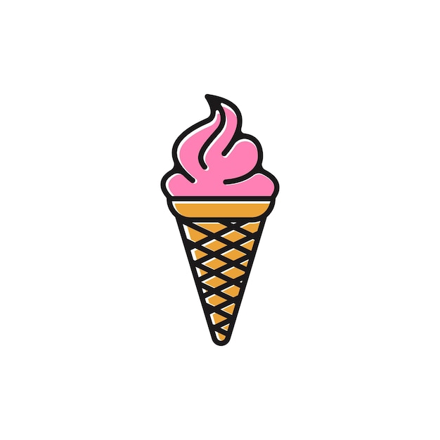 Vector de plantilla de diseño de icono de helado