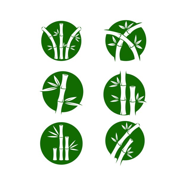 Vector de plantilla de diseño de icono de logotipo de bambú