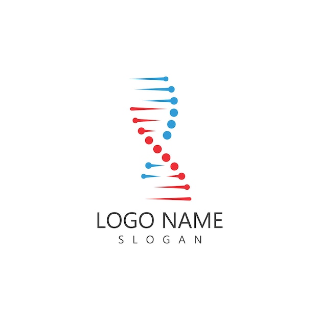 Vector de plantilla de diseño de icono de logotipo genético de ADN
