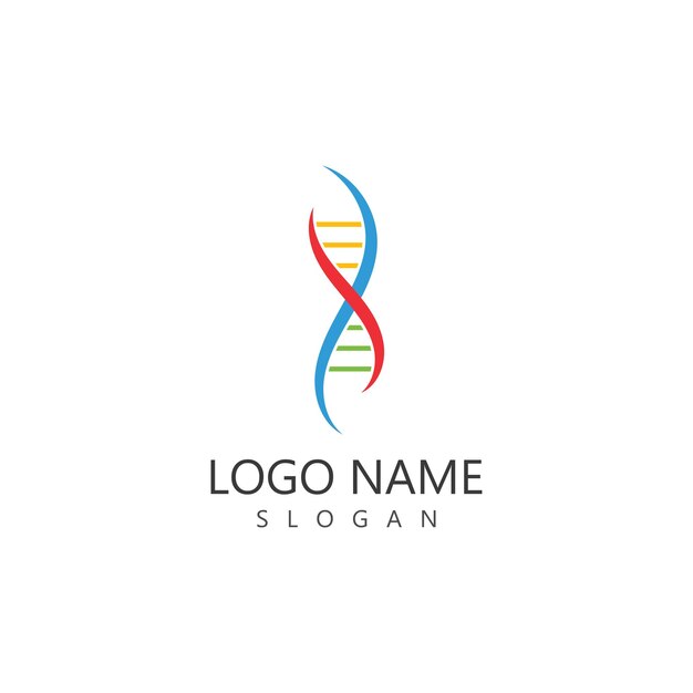 Vector de plantilla de diseño de icono de logotipo genético de ADN