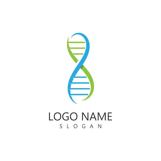 Vector de plantilla de diseño de icono de logotipo genético de ADN