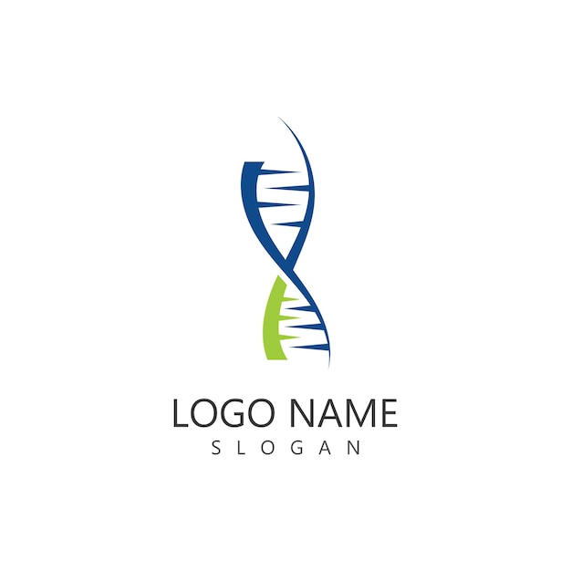 Vector de plantilla de diseño de icono de logotipo genético de ADN