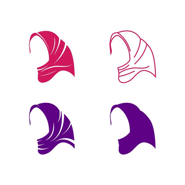 Vector de plantilla de diseño de icono de logotipo de hijab