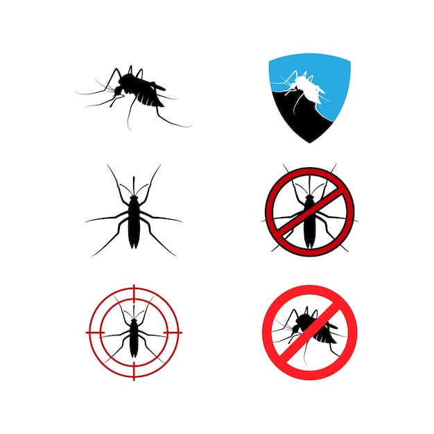 vector de plantilla de diseño de icono de logotipo de mosquito